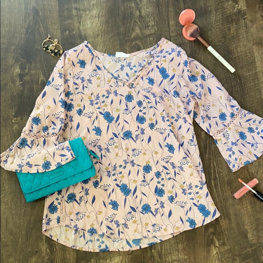 Sienna Sky Floral Blush Pink Blouse